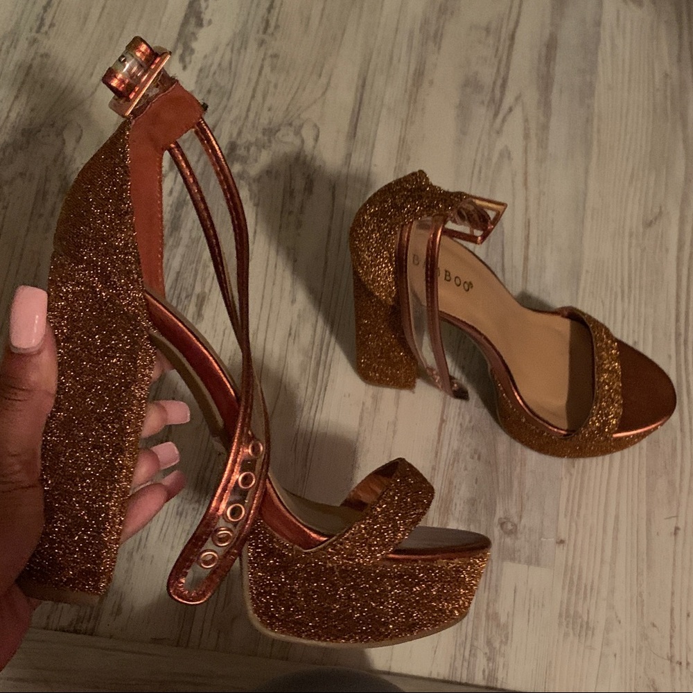 Copper Orange Sparkly heels